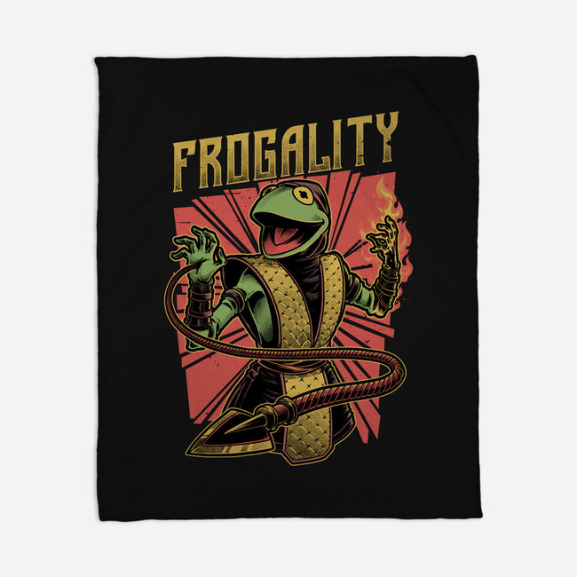 Frog Puppet Fighter-None-Fleece-Blanket-Studio Mootant
