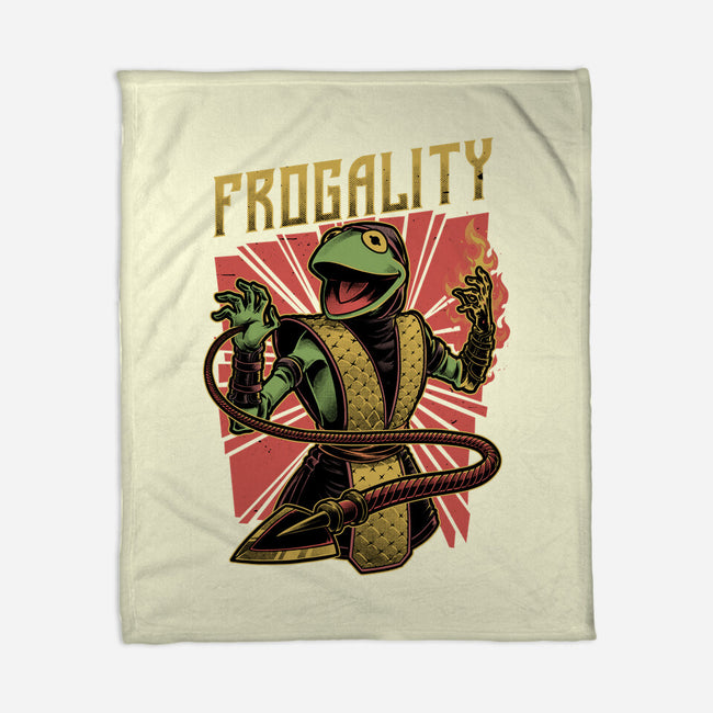Frog Puppet Fighter-None-Fleece-Blanket-Studio Mootant