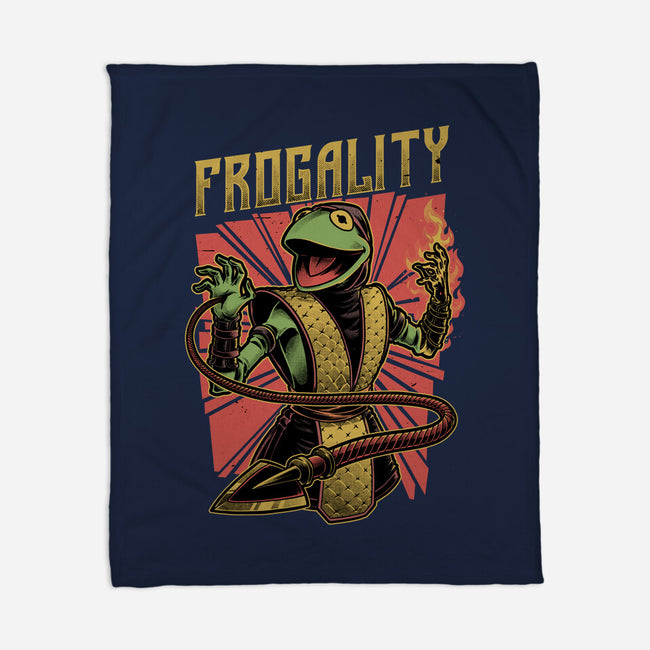 Frog Puppet Fighter-None-Fleece-Blanket-Studio Mootant