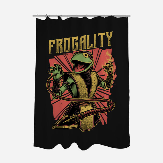 Frog Puppet Fighter-None-Polyester-Shower Curtain-Studio Mootant