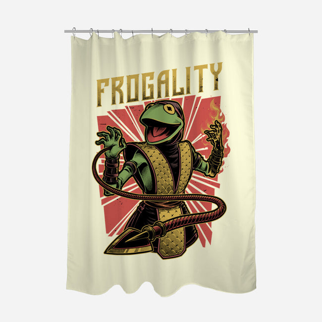 Frog Puppet Fighter-None-Polyester-Shower Curtain-Studio Mootant