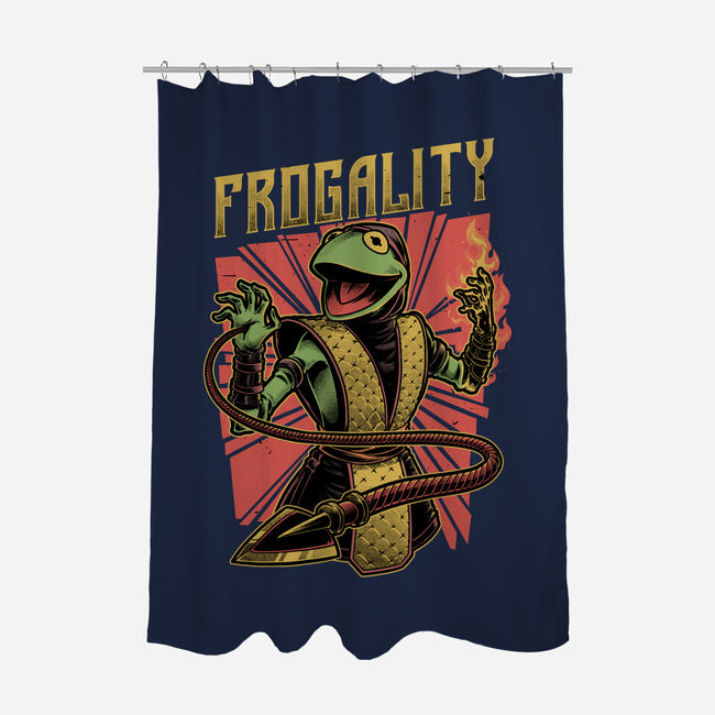 Frog Puppet Fighter-None-Polyester-Shower Curtain-Studio Mootant