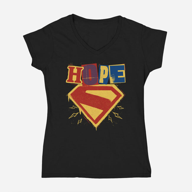 Hope Punk Superhero-Womens-V-Neck-Tee-Studio Mootant