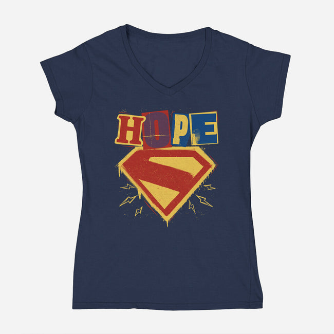 Hope Punk Superhero-Womens-V-Neck-Tee-Studio Mootant