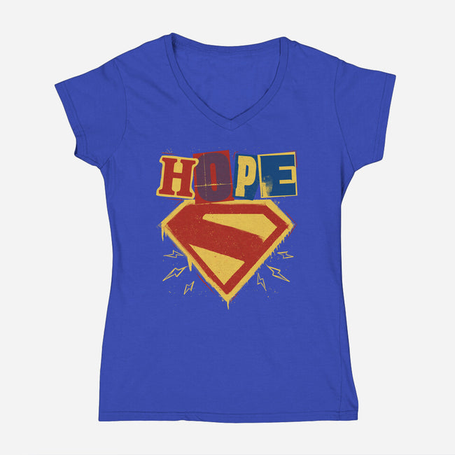 Hope Punk Superhero-Womens-V-Neck-Tee-Studio Mootant
