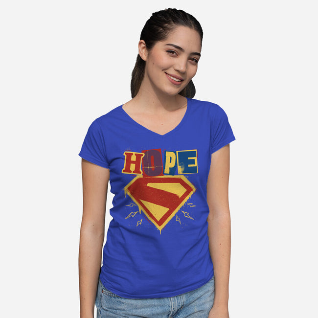 Hope Punk Superhero-Womens-V-Neck-Tee-Studio Mootant