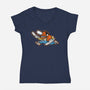 Chainsaw Run-Womens-V-Neck-Tee-krisren28