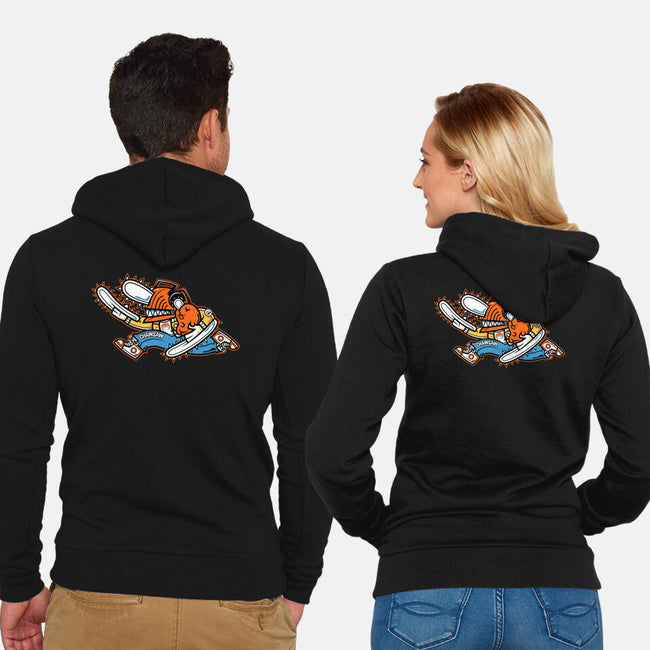 Chainsaw Run-Unisex-Zip-Up-Sweatshirt-krisren28