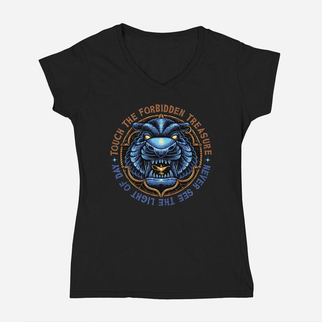 Forbidden Treasure-Womens-V-Neck-Tee-glitchygorilla