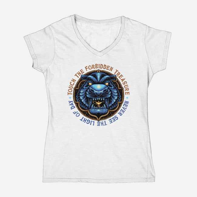 Forbidden Treasure-Womens-V-Neck-Tee-glitchygorilla