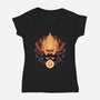 Flame Of Breakfast-Womens-V-Neck-Tee-glitchygorilla