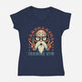 Kame Training Gym-Womens-V-Neck-Tee-glitchygorilla