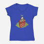 Back To School-Womens-V-Neck-Tee-rocketman_art