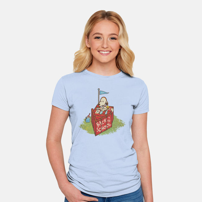 Back To School-Womens-Fitted-Tee-rocketman_art