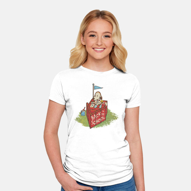 Back To School-Womens-Fitted-Tee-rocketman_art