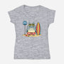 Beach Bus Stop-Womens-V-Neck-Tee-JamesQJO