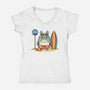 Beach Bus Stop-Womens-V-Neck-Tee-JamesQJO
