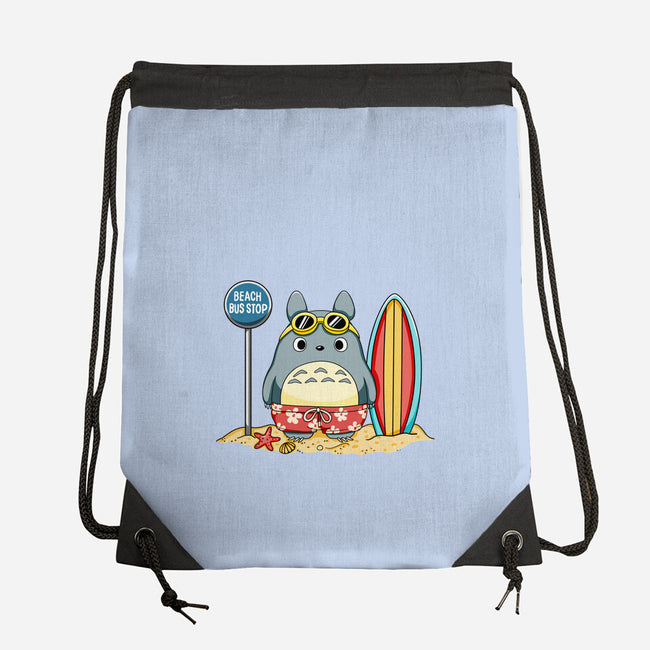 Beach Bus Stop-None-Drawstring-Bag-JamesQJO