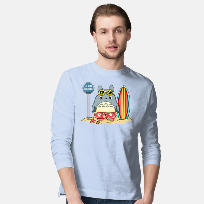 Beach Bus Stop-Mens-Long Sleeved-Tee-JamesQJO