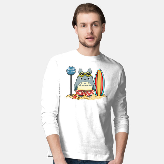 Beach Bus Stop-Mens-Long Sleeved-Tee-JamesQJO