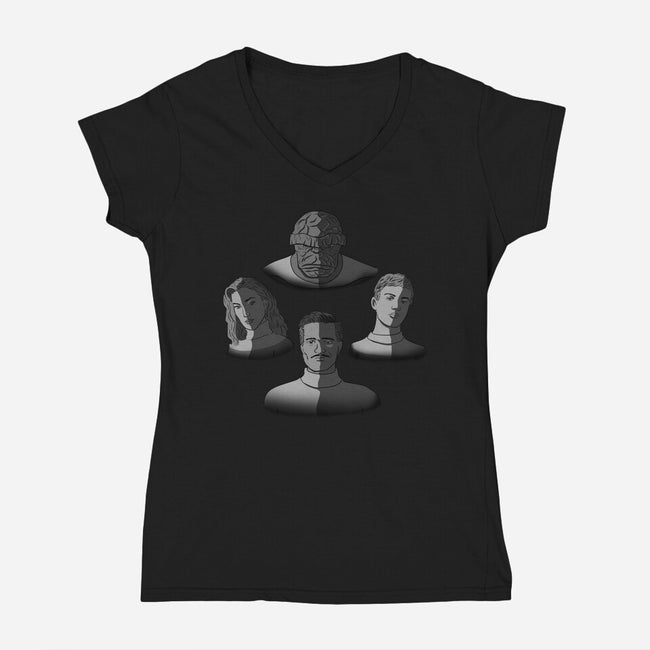 Met The Four-Womens-V-Neck-Tee-nickzzarto