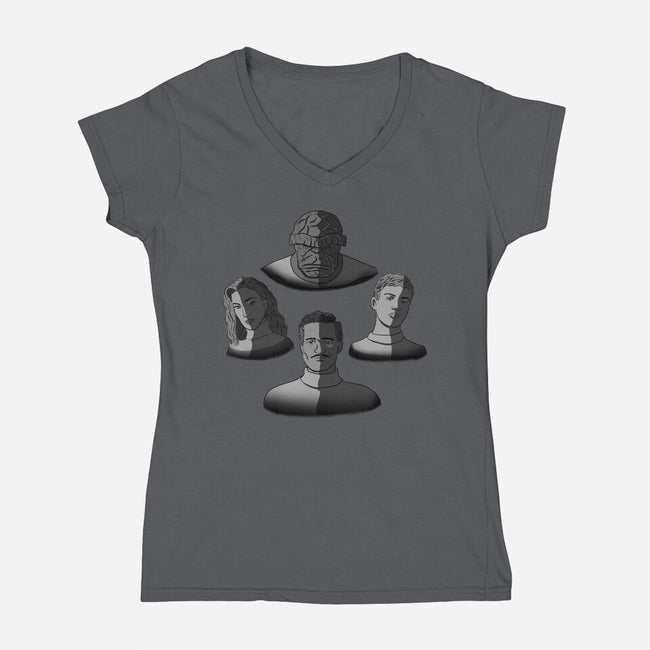 Met The Four-Womens-V-Neck-Tee-nickzzarto
