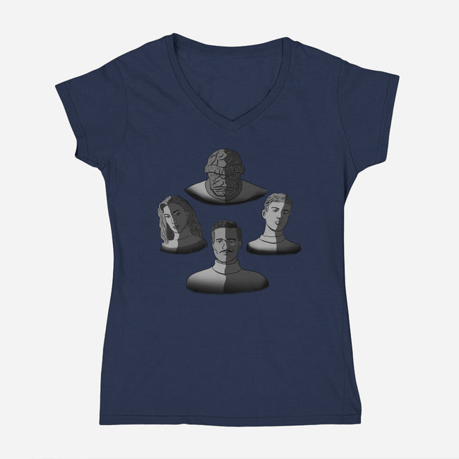 Met The Four-Womens-V-Neck-Tee-nickzzarto
