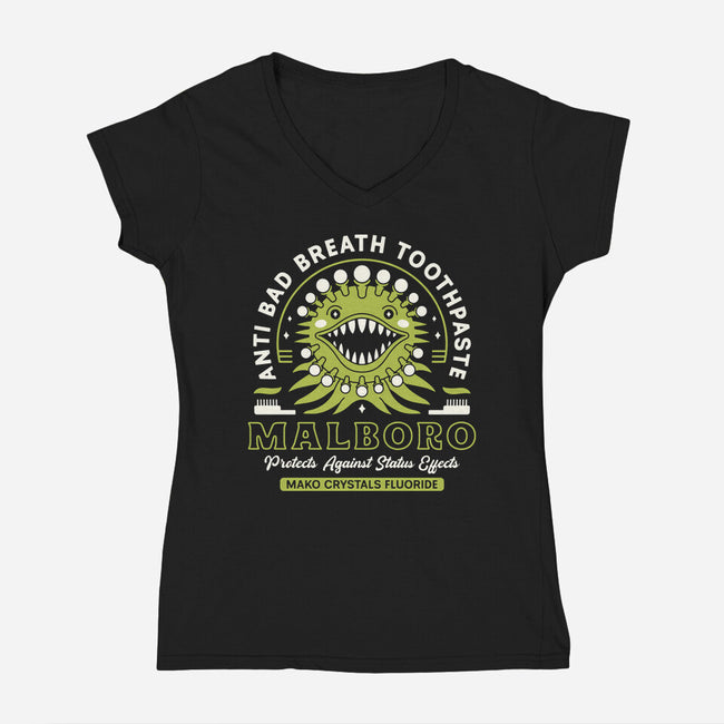 Malboro Toothpaste Emblem-Womens-V-Neck-Tee-LAGELANTEE