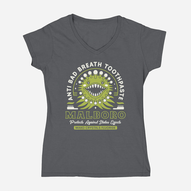 Malboro Toothpaste Emblem-Womens-V-Neck-Tee-LAGELANTEE