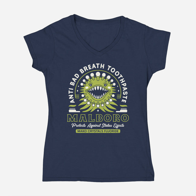 Malboro Toothpaste Emblem-Womens-V-Neck-Tee-LAGELANTEE