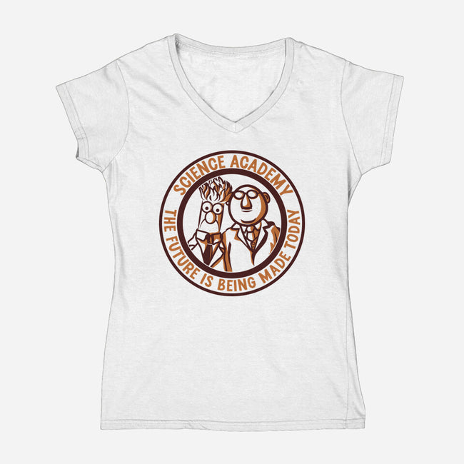 Science Academy-Womens-V-Neck-Tee-piercek26