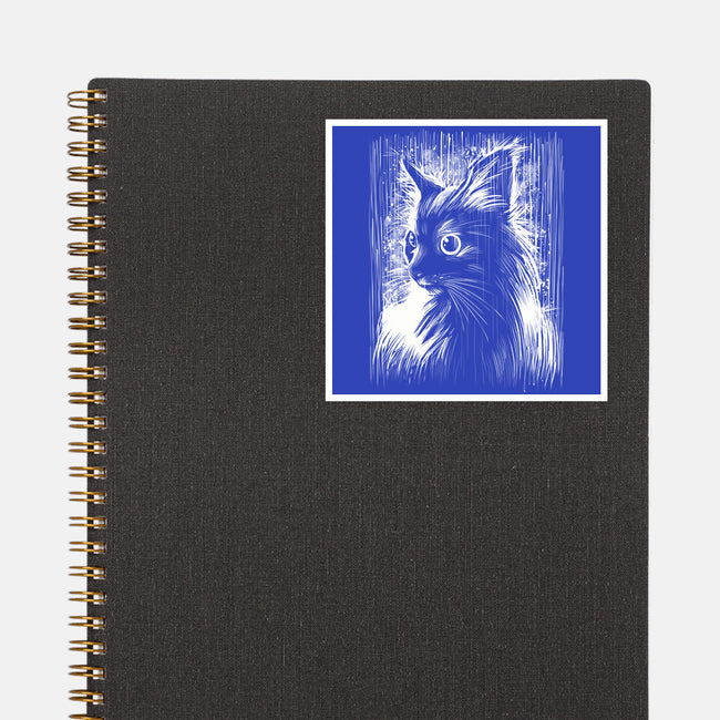 Cat Under The Rain-None-Glossy-Sticker-zascanauta