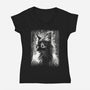Cat Under The Rain-Womens-V-Neck-Tee-zascanauta