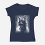 Cat Under The Rain-Womens-V-Neck-Tee-zascanauta