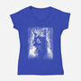 Cat Under The Rain-Womens-V-Neck-Tee-zascanauta