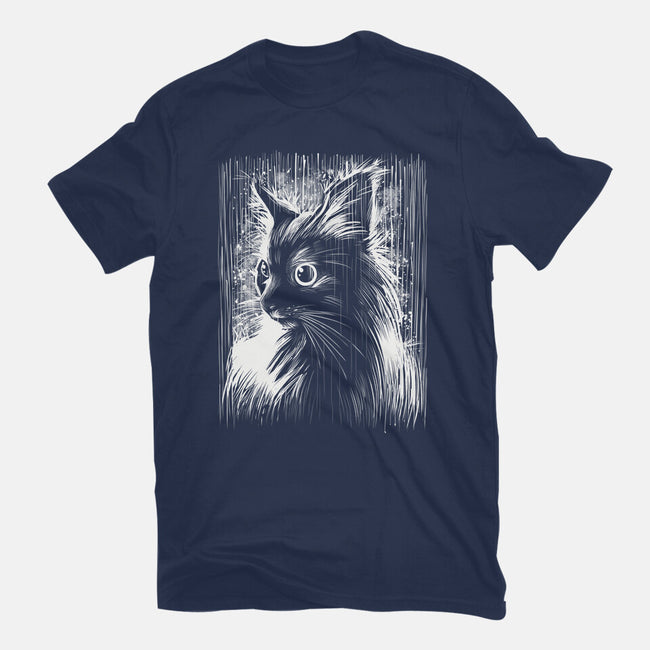 Cat Under The Rain-Womens-Basic-Tee-zascanauta