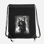 Cat Under The Rain-None-Drawstring-Bag-zascanauta
