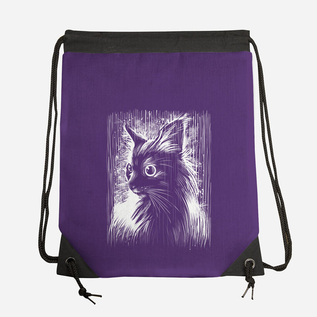 Cat Under The Rain-None-Drawstring-Bag-zascanauta