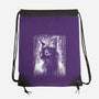 Cat Under The Rain-None-Drawstring-Bag-zascanauta
