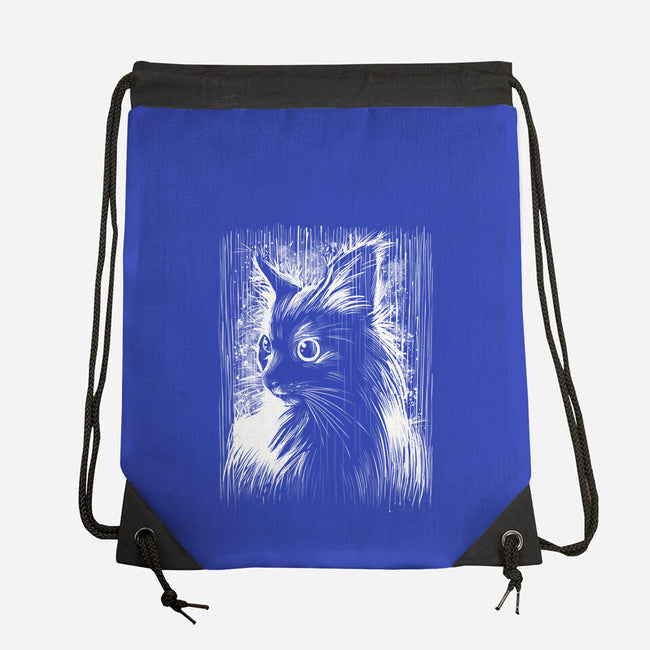 Cat Under The Rain-None-Drawstring-Bag-zascanauta