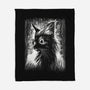 Cat Under The Rain-None-Fleece-Blanket-zascanauta