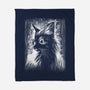 Cat Under The Rain-None-Fleece-Blanket-zascanauta