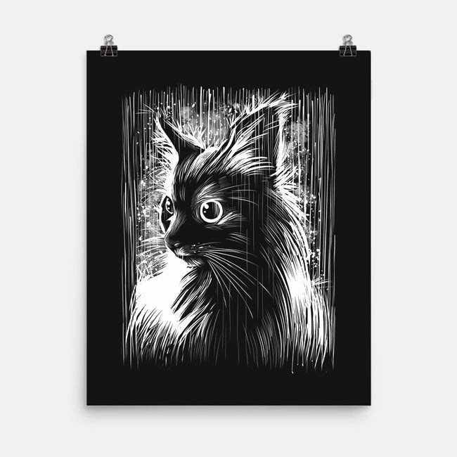 Cat Under The Rain-None-Matte-Poster-zascanauta