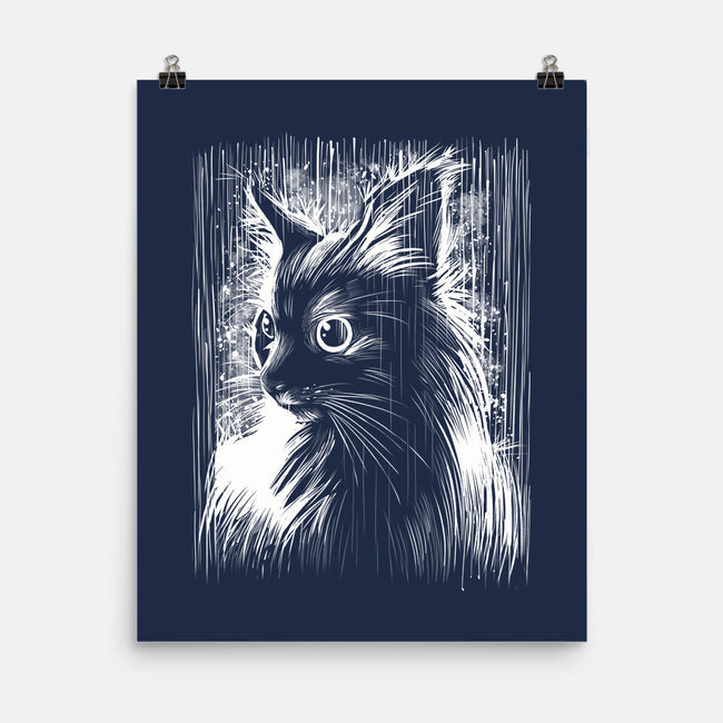 Cat Under The Rain-None-Matte-Poster-zascanauta