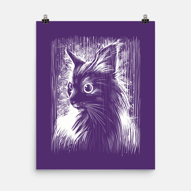 Cat Under The Rain-None-Matte-Poster-zascanauta
