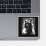 Cat Under The Rain-None-Glossy-Sticker-zascanauta