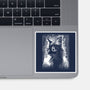 Cat Under The Rain-None-Glossy-Sticker-zascanauta
