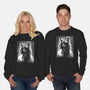 Cat Under The Rain-Unisex-Crew Neck-Sweatshirt-zascanauta
