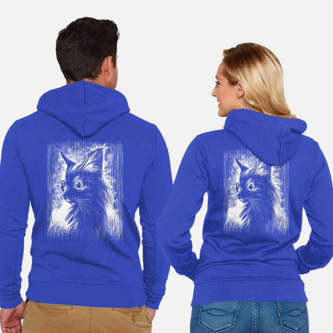 Cat Under The Rain-Unisex-Zip-Up-Sweatshirt-zascanauta