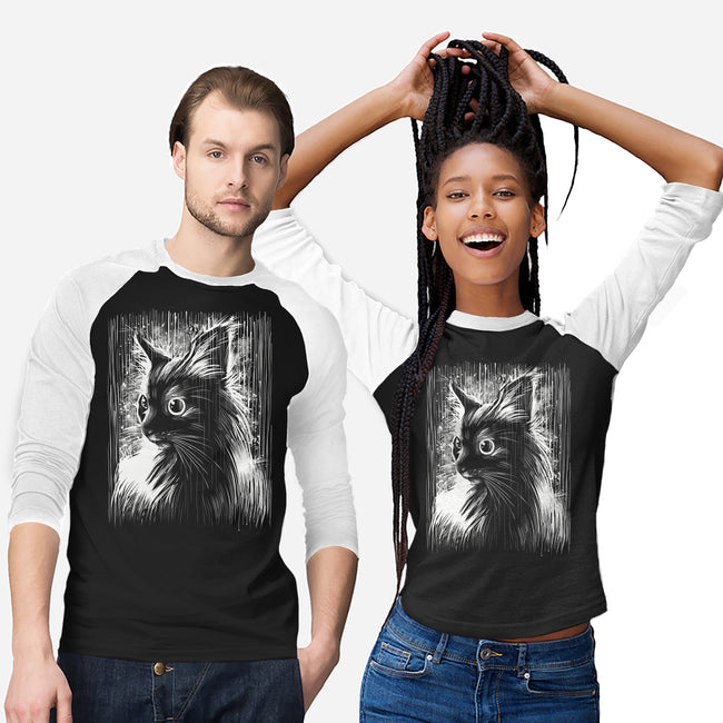Cat Under The Rain-Unisex-Baseball-Tee-zascanauta